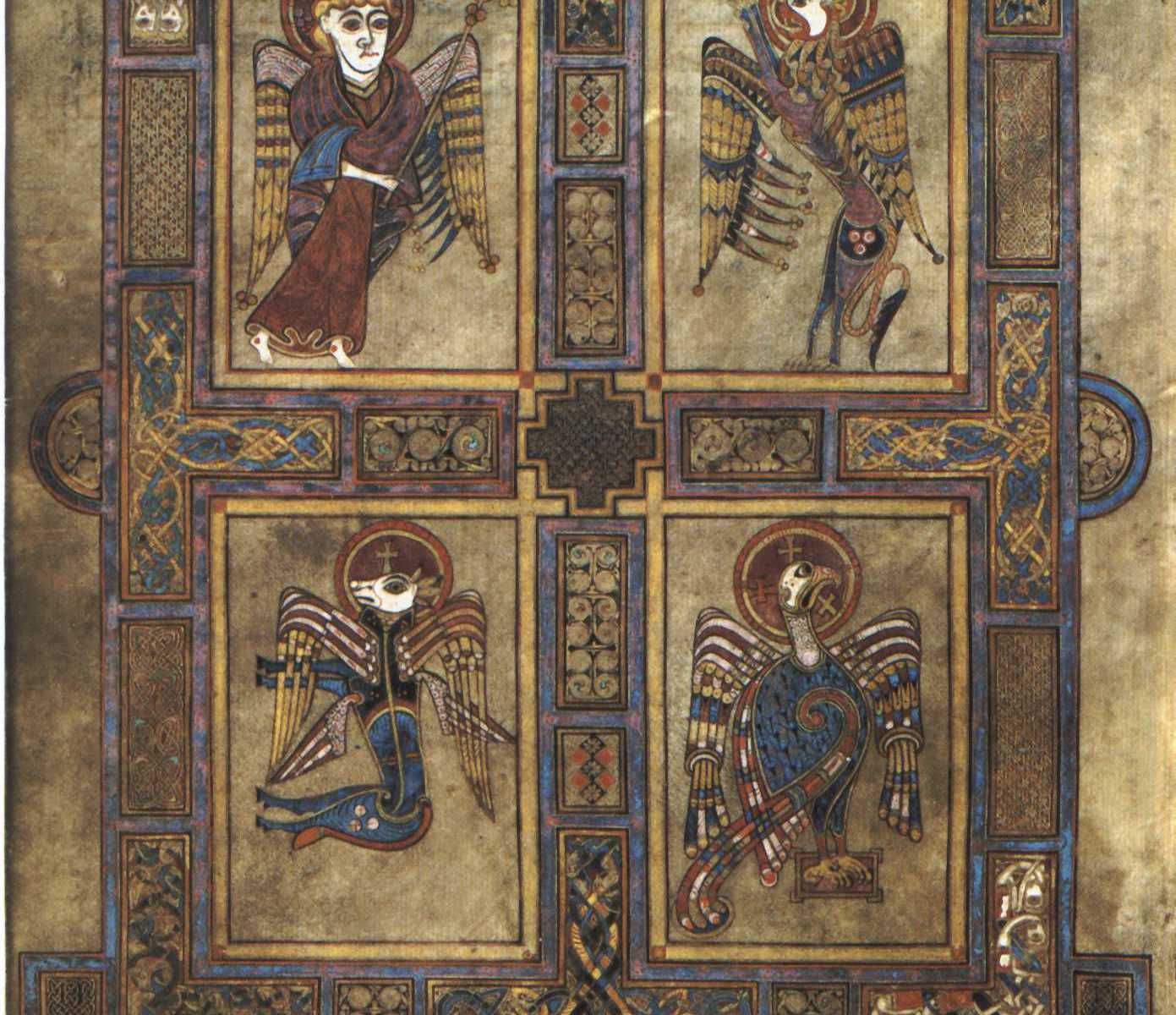 Tetramorfa w Księdze z Kells, VIII w.