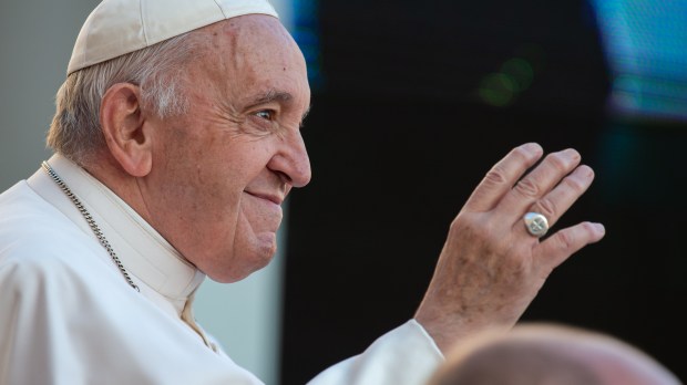 Pope Francis blesses the faithful