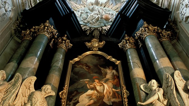 anioły na ołtarzu kościoła św. Michała Archanioła i św. Stanisława Biskupa na Skałce w Krakowie