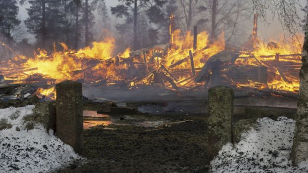 Podpalony kościół w Finlandii