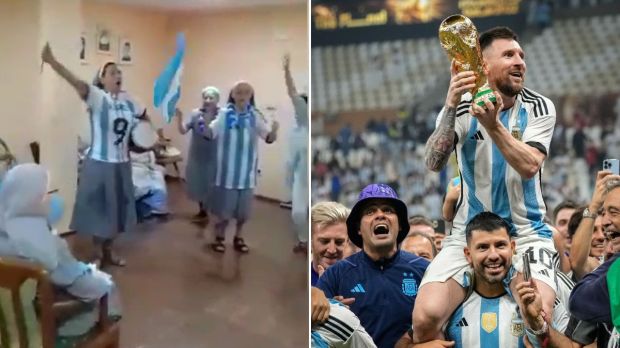argentyńskie zakonnice tańczą z radości po zdobyciu przez piłkarzy tego kraju mistrzostwa świata