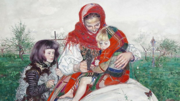 Madonna ze szpakiem - obraz polskiego malarza Wlastimila Hofmana