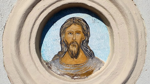 Jezus Chrystus - fresk na ścianie