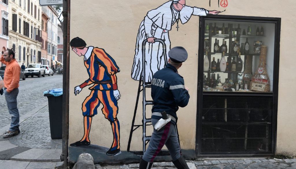 Graffiti na Wielki Post - ilustracje Maupala do oredzia papieża