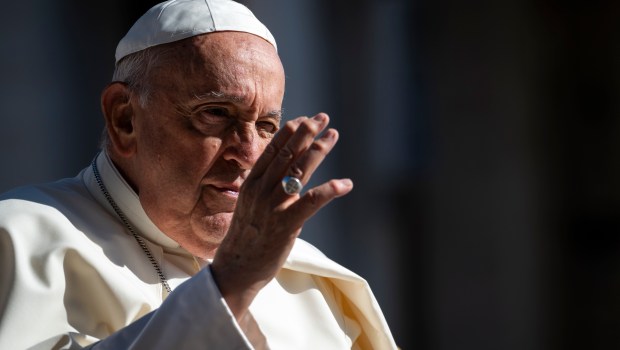Pope Francis during his weekly general audience in St. Peter's square at the Vatican on June 05, 2024.